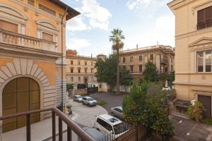 a view of a parking lot from a balcony of a building at Vatican Domus in Rome