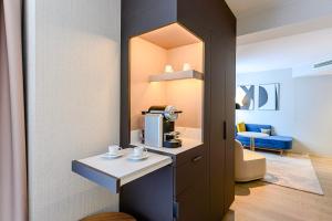 Kuchyň nebo kuchyňský kout v ubytování Hotel Europa