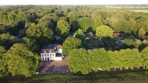 an aerial view of a house in the trees at Hotel Jans in Rijs