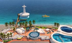 Výhled na bazén z ubytování Riviera palace Eilat nebo okolí