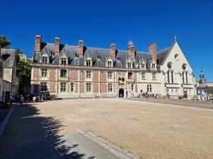 a large building with people walking in front of it at Le Saint Jean et son parking privée in Blois