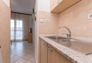 a kitchen with a sink and a counter top at Neptun apartments in Pirovac +15 photos