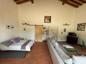 sala de estar con 2 camas y sofá en Alto Locandieri, en Montebagnolo