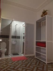 a bathroom with a shower and a toilet at Riad Larache in Larache