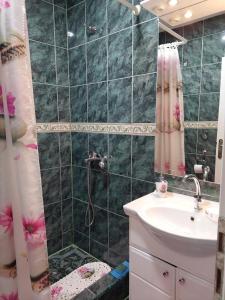 a bathroom with a shower and a sink at Apartman Amelaa in Kulen Vakuf