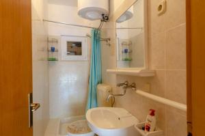 ein kleines Bad mit WC und Waschbecken in der Unterkunft Apartments by the sea Prizba, Korcula - 4479 in Prizba