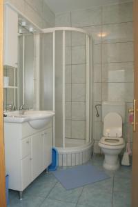 y baño con aseo, lavabo y ducha. en Apartments with a parking space Orebic, Peljesac - 4494 en Orebić