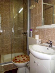拉希什切的住宿－Apartments by the sea Racisce, Korcula - 4360，浴室配有卫生间、盥洗盆和淋浴。