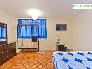 Postel nebo postele na pokoji v ubytování B&B México Roma Norte