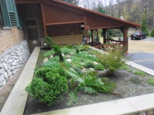 A garden outside Sebesvi­z Panzió