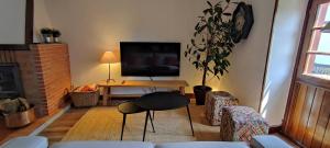 Telewizja i/lub zestaw kina domowego w obiekcie Alojamiento rural, jardín, a 25 minutos de Bilbao, parking gratuito