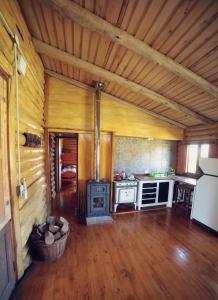 拉斯弗羅列斯的住宿－Ñükun，小屋内的厨房配有炉灶烤箱