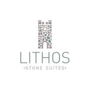 ein Logo für eine Steinwarensuite in der Unterkunft Lithos Stone Suites in Areopoli