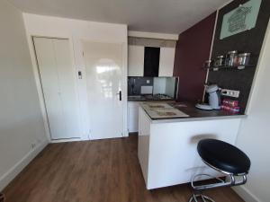 Kuchyňa alebo kuchynka v ubytovaní Studio cabine mer et pinède 26m2: 4pers, neuf, cosy