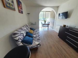 Televízia a/alebo spoločenská miestnosť v ubytovaní Studio cabine mer et pinède 26m2: 4pers, neuf, cosy
