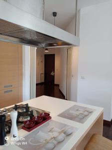 Dapur atau dapur kecil di Appartamento DeLuxe con parcheggio gratuito
