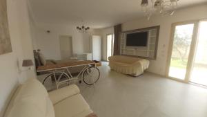 奧特朗托的住宿－Masseria Pozzelle，带沙发和电视的客厅