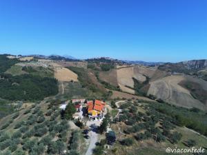 an aerial view of a house on a hill at Villa Ferranti Abruzzo in Montefino