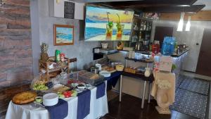 a table with food on it in a room at Vila Vista Вила Виста in Sveti Vlas