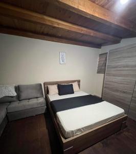 1 cama y 1 sofá en un dormitorio en FOREST VIEW ELISAVET en Pávliani