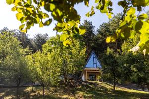 dom na szczycie wzgórza z drzewami w obiekcie Domček strýka Ivana w mieście Malachov