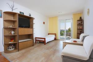 Televízia a/alebo spoločenská miestnosť v ubytovaní Apartments with a parking space Brela, Makarska - 6043