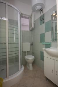 a bathroom with a toilet and a shower and a sink at Apartments with a parking space Bibinje, Zadar - 6189 in Bibinje