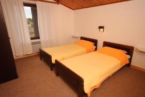 2 camas en una habitación con ventana en Apartments with a parking space Manjadvorci, Marcana - 7445 en Barban