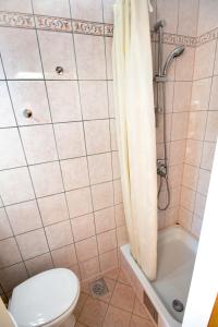a bathroom with a toilet and a shower at Apartments by the sea Duce, Omis - 7576 in Duće