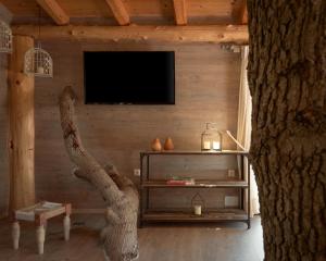 A television and/or entertainment centre at Stolidi Mou Treehouse