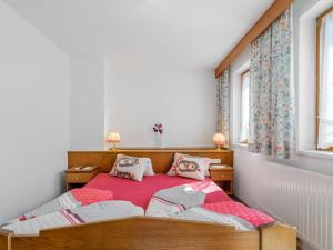 1 Schlafzimmer mit 2 Betten und 2 Fenstern in der Unterkunft Apartment Rosi - SOE300 by Interhome in Sölden