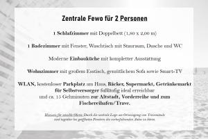 een getypt document bovenop een wit papier bij PEMATRA Haus Sonnenschein - FeWo Heimathafen in Travemünde