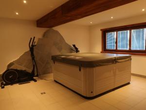 Zimmer mit Whirlpool in der Ecke eines Zimmers in der Unterkunft Apartment Coeur des Alpes 301 by Interhome in Nendaz