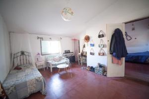 1 dormitorio con 1 cama y 1 habitación con escritorio en Amoroso Chalet con súper jardín en Los Cocos