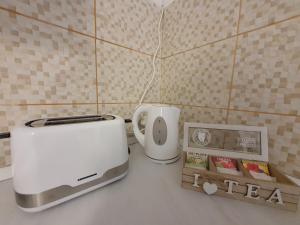 a toaster and a toaster sitting on a counter at AK City Center Apartments in Arad