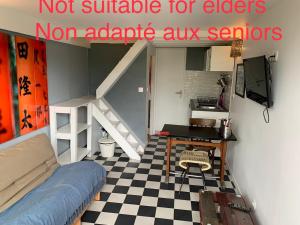 TV a/nebo společenská místnost v ubytování ECO STUDIOS mezzanine wifi piscine stationnement gratuit terrasse dans jardin