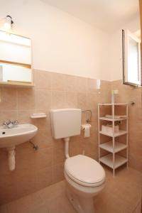 ein Bad mit einem WC und einem Waschbecken in der Unterkunft Holiday apartments Osor, Losinj - 8004 in Nerezine