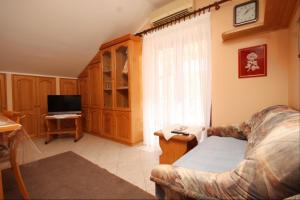 ein Wohnzimmer mit einem Sofa und einem TV in der Unterkunft Apartments with WiFi Susak, Losinj - 8047 in Susak