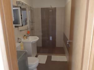 a bathroom with a toilet and a sink and a shower at Apartments with a parking space Mali Losinj (Losinj) - 8067 in Mali Lošinj