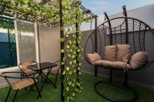 Χώρος καθιστικού στο شقق لؤلؤة الصفا للشقق المخدومة-اقتصادي Luluat Alsafa Apartments