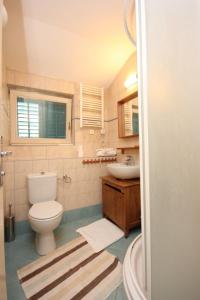 a bathroom with a toilet and a sink at Family friendly seaside apartments Moscenicka Draga, Opatija - 9242 in Mošćenička Draga