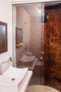 カライーバにあるMirante Caraivaのバスルーム(ガラス張りのシャワー、シンク付) +49枚の写真