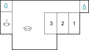 The floor plan of Cozy Home In Utrera With Swimming Pool