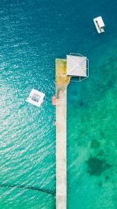 an aerial view of a basketball hoop in the water at Pangulatan Beach Resort in El Nido