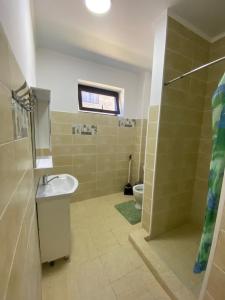 a bathroom with a sink and a toilet at Guest house Simiram in Cholpon-Ata