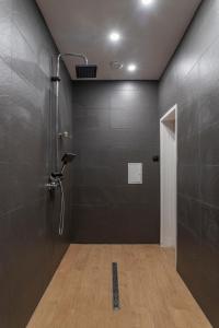 a bathroom with a shower with a shower head at Luxury Apart Vitosha Boulevard in Sofia