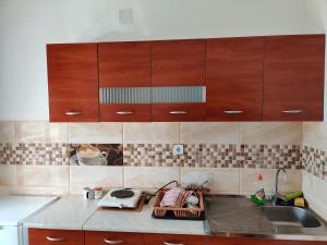 Kuchyň nebo kuchyňský kout v ubytování Apartments BEA