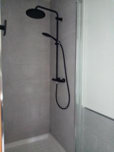 a shower with a shower head in a bathroom at Le gîte de la salicorne in Marck