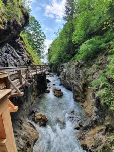 a bridge over a river next to a mountain at Apartment Leontina - with Air Conditioning and Summer Card in Kaprun +59 photos