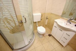 a bathroom with a shower and a toilet and a sink at Apartment Vlasici 9324c in Vlašići +24 photos